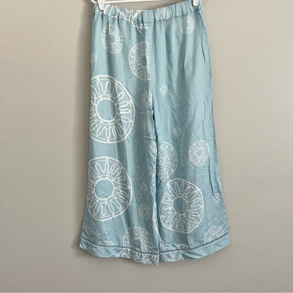 Themis Z Women’s Sky Blue Aztec Wide Leg Viscose Pull On Beachy Pants Medium 38 - Picture 7 of 8
